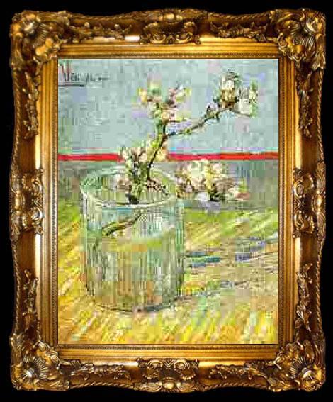 framed  Vincent Van Gogh Blooming Almond Stem in a Glass, ta009-2